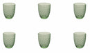 Set 6 Bicchieri Ø8x10 cm in Vetro Villa d'Este Home Tivoli Spiga Verdi