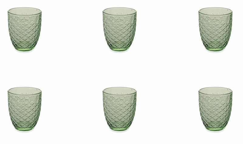 Set 6 Bicchieri Ø8x10 cm in Vetro Villa d'Este Home Tivoli Spiga Verdi