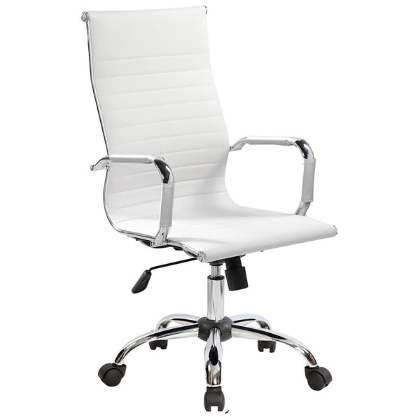 Sedia Poltrona Presidenziale da Ufficio in Similpelle Tosini Dallas Bianco