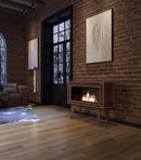 Camino a Bioetanolo da Pavimento 100x47 cm Industrial Marrone con Vetro