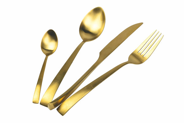 Servizio Set di Posate 24 Pezzi in Acciaio Oro Opaco Villa d'Este Home Tivoli Park Avenue sconto