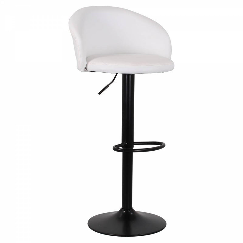 Set 2 Sgabelli 51x44x60/80 cm in Similpelle Base Nera Bianco