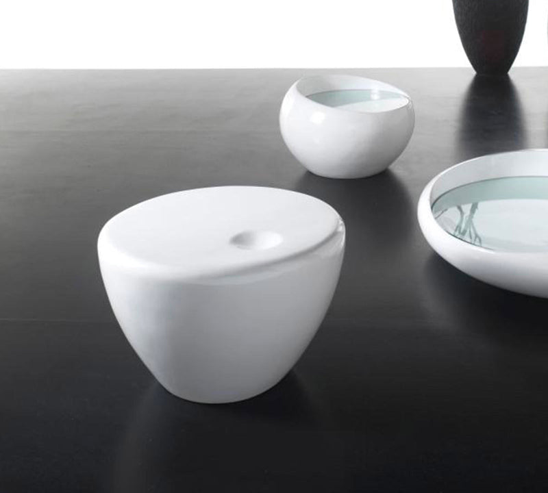 Tavolino 60x60xH30 cm in PVC Bowl Bianco
