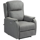 Poltrona Relax Reclinabile 150° con Poggiapiedi 77x91x106 cm in Tessuto Effetto Lino Grigio Scuro 