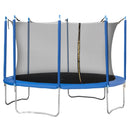 Trampolino Tappeto Elastico Ø370x275 cm in Acciaio con Rete e Bordo Imbottito Blu e Nero