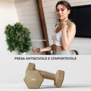 Set di Manubri Fitness 12 kg con Impugnatura Antiscivolo e Valigetta 41x30x8 cm in Acciaio e PU Multicolore      