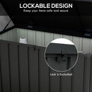 Panca Contenitore da 450L con 2 Rotelle e Maniglie 125,5x61,5x70 cm in Acciaio e PP Grigio Scuro
