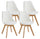 Set 4 Sedie 52x48,5x82 cm in Similpelle e Legno di Faggio Tommy Bianche