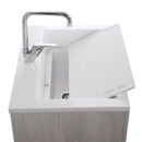 Mobile Lavatoio Sospeso Vasca Zeus in MineralMarmo Apertura a Cassettone 80x48x50 cm Olmo Bianco