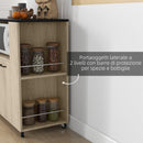 Carrello da Cucina con Ripiano 2 Ante 75x40x80,5 cm in Truciolato Rovere e Nero