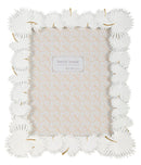Cornice Palm Leaf 28,5x1,7x33 cm in Resina e Vetro Bianco      