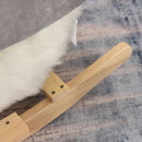 Dondolo per Bambini in Legno Cigno in Peluche   Bianco e Grigio