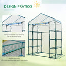 Serra da Giardino con Porta Avvolgibile 143x73x195 cm in Acciaio e PVC Verde