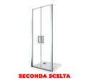 Porta Parete Doccia 85 cm 2 Ante Battenti in Cristallo 6mm H190 Saloon Seconda Scelta
