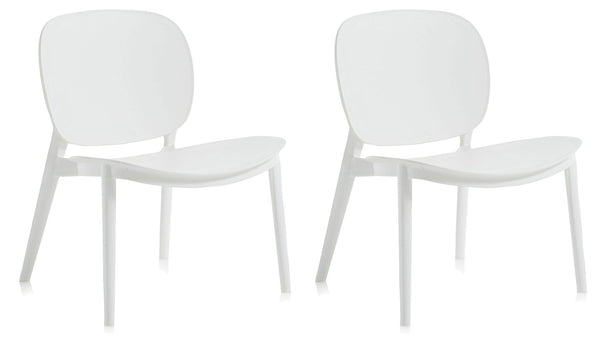 acquista Set 2 Sedie 58x48,5x71 cm in Polipropilene Bianco