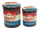 Set 2 Pouf Contenitore Tondo in MDF Birra Blu e Rosso