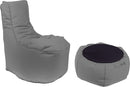 Poltrona Pouf e Tavolino in Acrilico Pomodone Grigio Chiaro