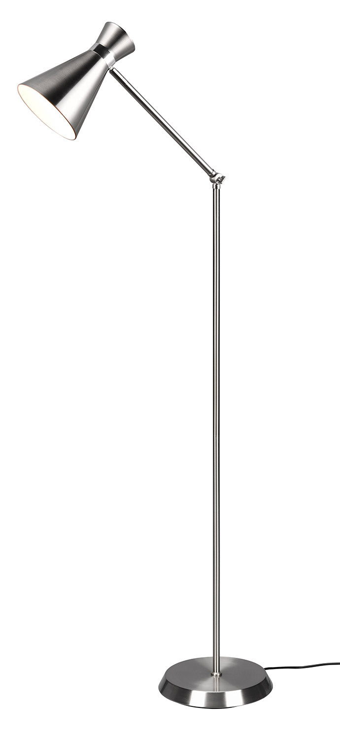 Piantana da Interno Attacco E27 in Metallo Nichel Satinato 