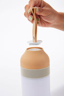 Altoparlante Bluetooth con Lampada LED 7,6x7,6x1,5 cm in Plastica Bianco Panna