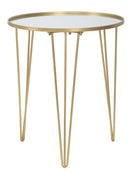Tavolinetto da Caffé Glam Oro/Mirror Ø50x58,5 cm in Ferro e Vetro Oro