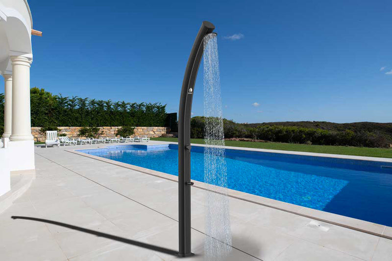 Doccia Solare da Giardino 25L Miscelatore e Lavapiedi Sined Emi Nera