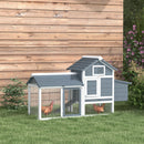 Pollaio Casetta per Galline Ovaiole 151,5x54x87cm in Legno Grigio Scuro      