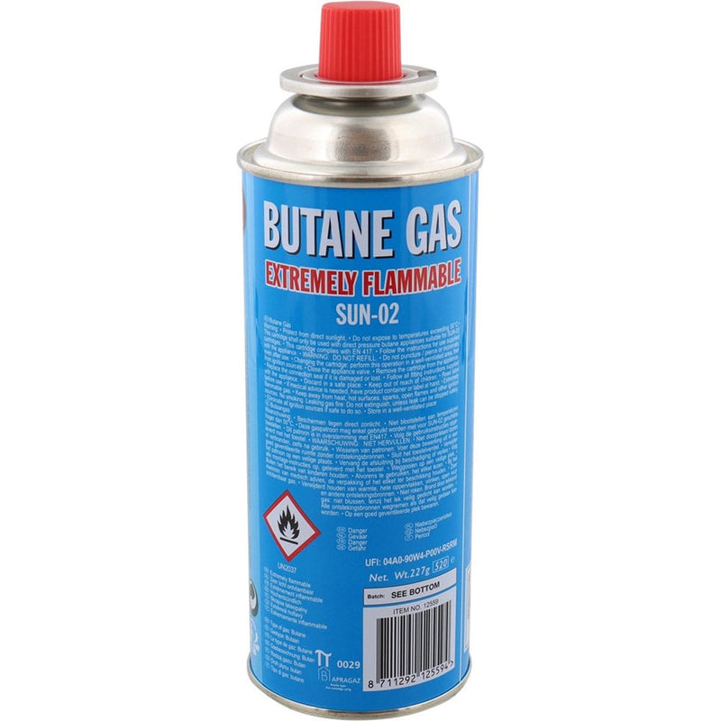 Set 4 Cartucce Gas Butano da 227 gr Ricarica Gas Ø70 x 20 cm Ideale per Campeggio Barbecue