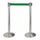 2 Colonnine Tendinastro 3 metri in Acciaio Inox Spazzolato Ø36x101 cm Nastro Verde