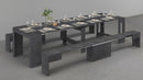Set 2 Panche Allungabili 66/290x25x45 cm Pratika Singola A e B Grigio Ardesia  