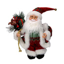 Babbo natale in tessuto bordeaux con musica e movimento cm xh35,5