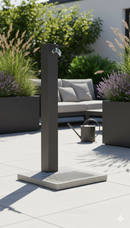 Fontana da Giardino con Rubinetto e Base in Cemento Belfer 42/QBM Antracite