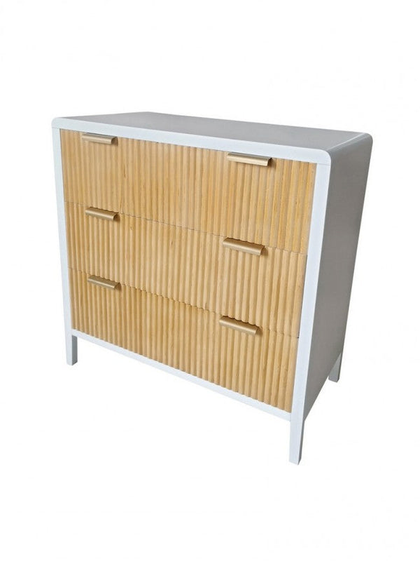 Cassettiera 3 Cassetti 80x40x82 cm Charley in Legno Bianco Nat acquista