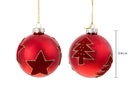 Set 6 Palline Decorative per Albero di Natale con disegno Ø8 cm 