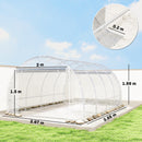 Serra a Tunnel 3x4x2 m con Porte Avvolgibili Telaio in Acciaio e Copertura in PE Anti-UV Trasparente      