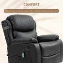 Poltrona Relax Reclinabile con 8 Punti Massaggianti 97x92x104 cm in Finta Pelle e Acciaio Nero