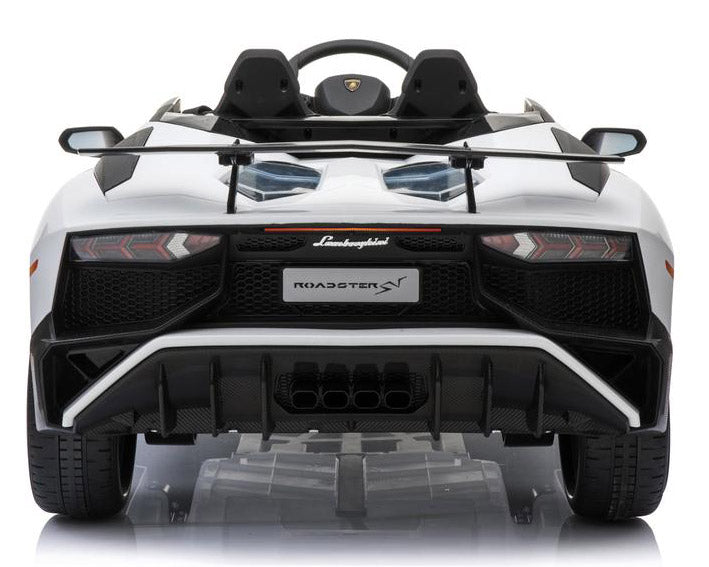 Macchina Elettrica per Bambini 12V con Licenza Lamborghini Aventador Roadster SV Bianca