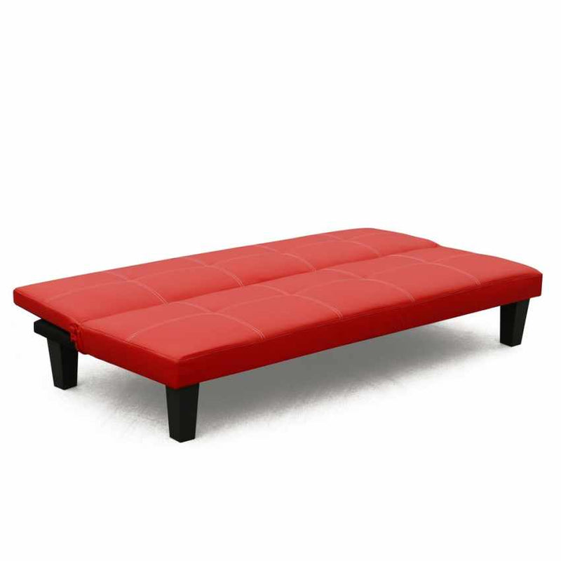 Divano Letto 175x80x69 cm in Similpelle Rosso