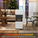 Camino a Bioetanolo da Pavimento 38x38x100 cm Bruciatore 1,2L Bianco