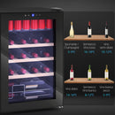 Cantinetta Frigorifero per Vino da 53L con Ripiani Regolabili per 12 Bottiglie e 25 Lattine 43x45x64 cm Nero      