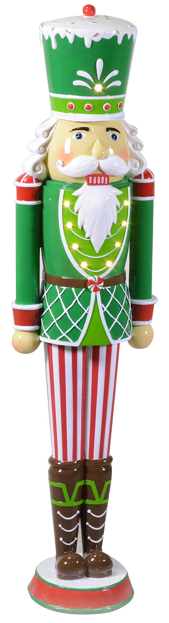 sconto Soldatino Schiaccianoci in Resina 24x17xh95 cm con LED Decorazione Verde