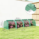 Serra a Tunnel 395x100x80 cm con 4 Porte in Acciaio e Plastica Impermeabile Anti UV Verde      