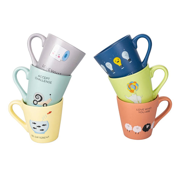 Set 6 Tazzine da Caffè Ø6,3x6,4 cm in New Bone China VdE Tivoli 1996 Be Positive sconto