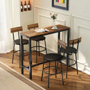 Tavolo da Bar Alto e Rettangolare in Stile Industriale 120x40x100 cm in Acciaio e Legno Marrone Rustico      