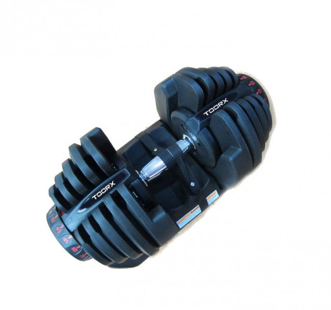 Manubrio a Carico Regolabile con Selezionatore 2,5 - 24 Kg in Acciaio Toorx