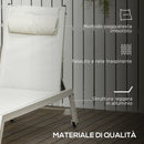 Set 2 Lettini Prendisole da Giardino 55x195x30 cm in Alluminio e Poliestere Beige