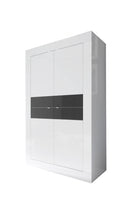 Mobile Alto da Salotto 4 Porte 102x43x162cm TFT  Basic Bianco Lucido Antracite Lucido
