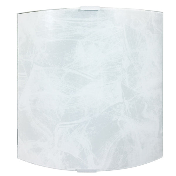 Applique 1xE27 Montatura Argento Vetro Lastra Serigrafato Bianco E-Energy Lea prezzo
