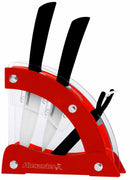 Ceppo con 2 Coltelli in Ceramica e Pelaverdure Alexander Vela Rosso