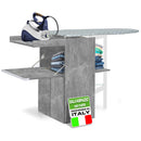Mobile Asse da Stiro a Scomparsa Salvaspazio Richiudibile 55x38x90,5 cm In MDF Effetto Cemento