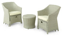 Set Salotto da Giardino Tavolino 2 Poltrone e 2 Poggiapiedi in Rattan Kraus Vasari Beige
